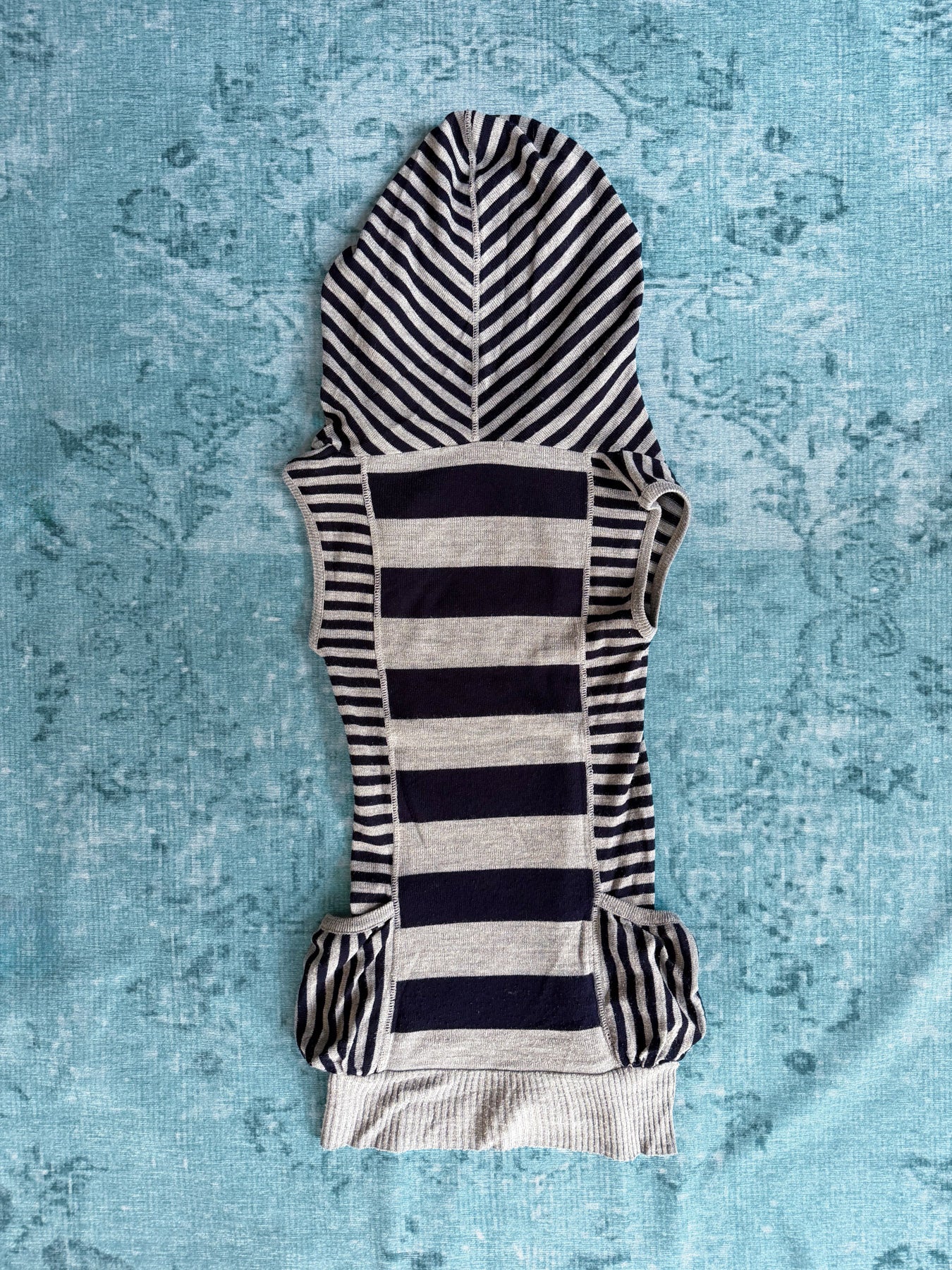 mixed stripe sleeveless dress