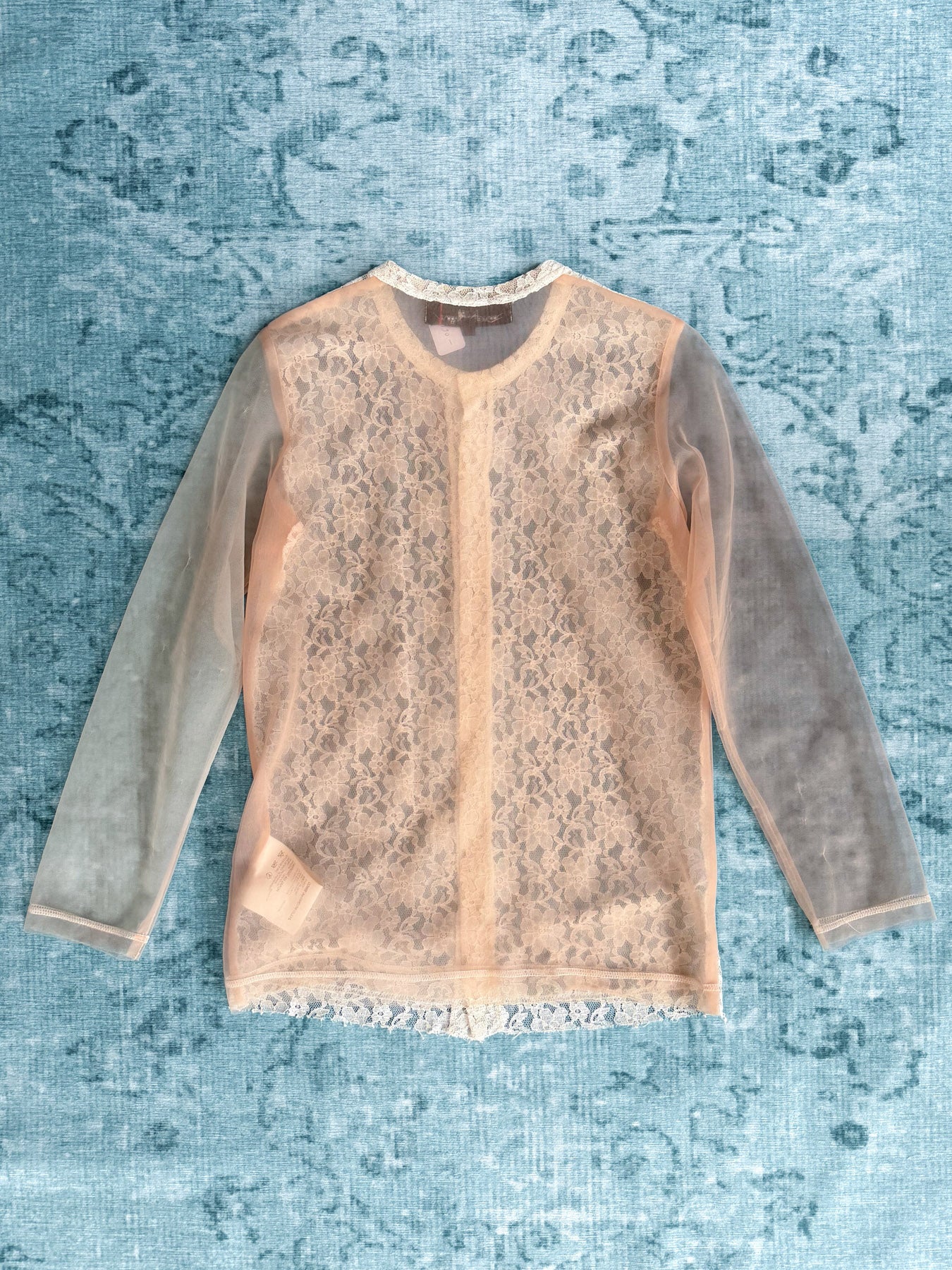 COMME DES GARÇONS tricot lace + mesh shirt