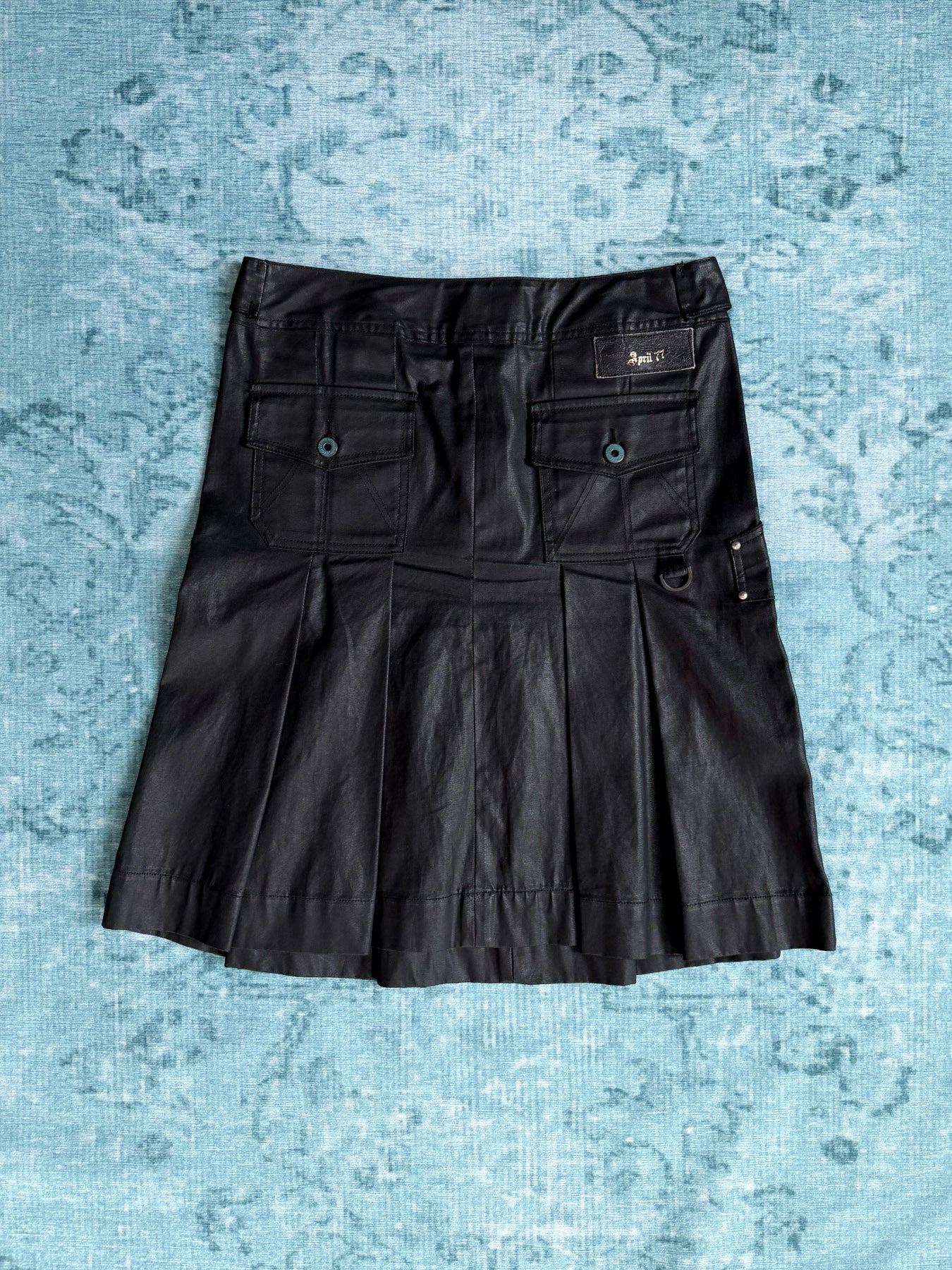 waxed pleated skirt