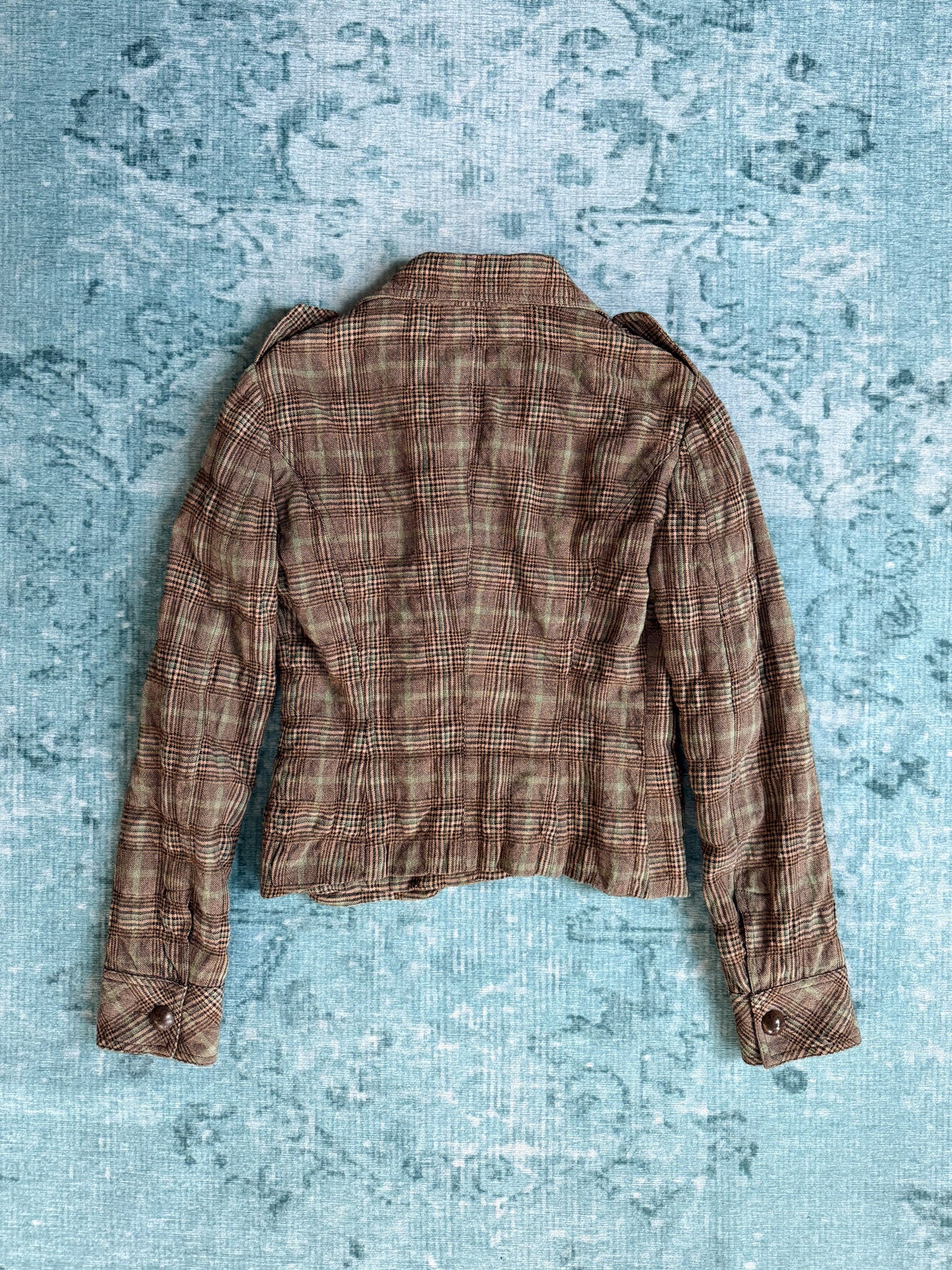 plaid military blazer
