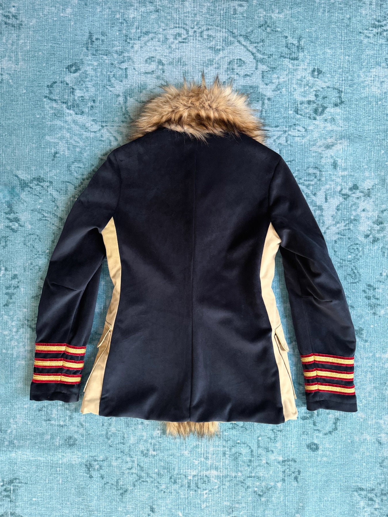 fur-trim military jacket