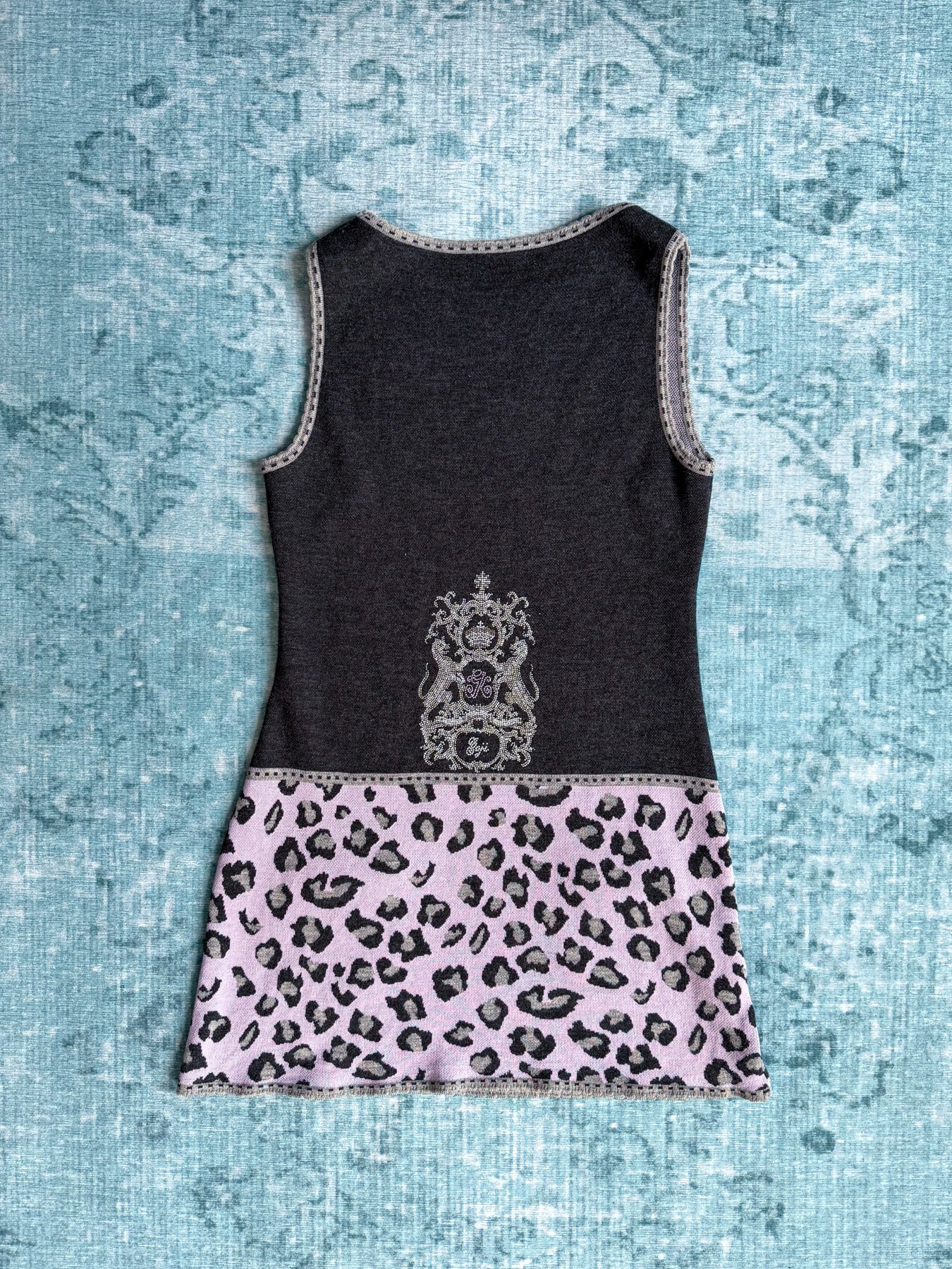 leopard panel knit dress