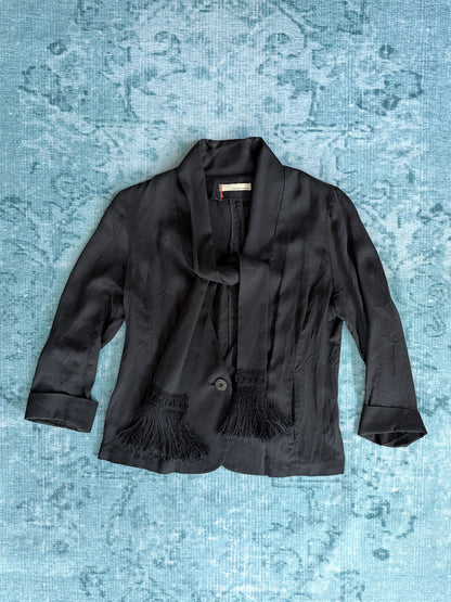 silk tassel blouse