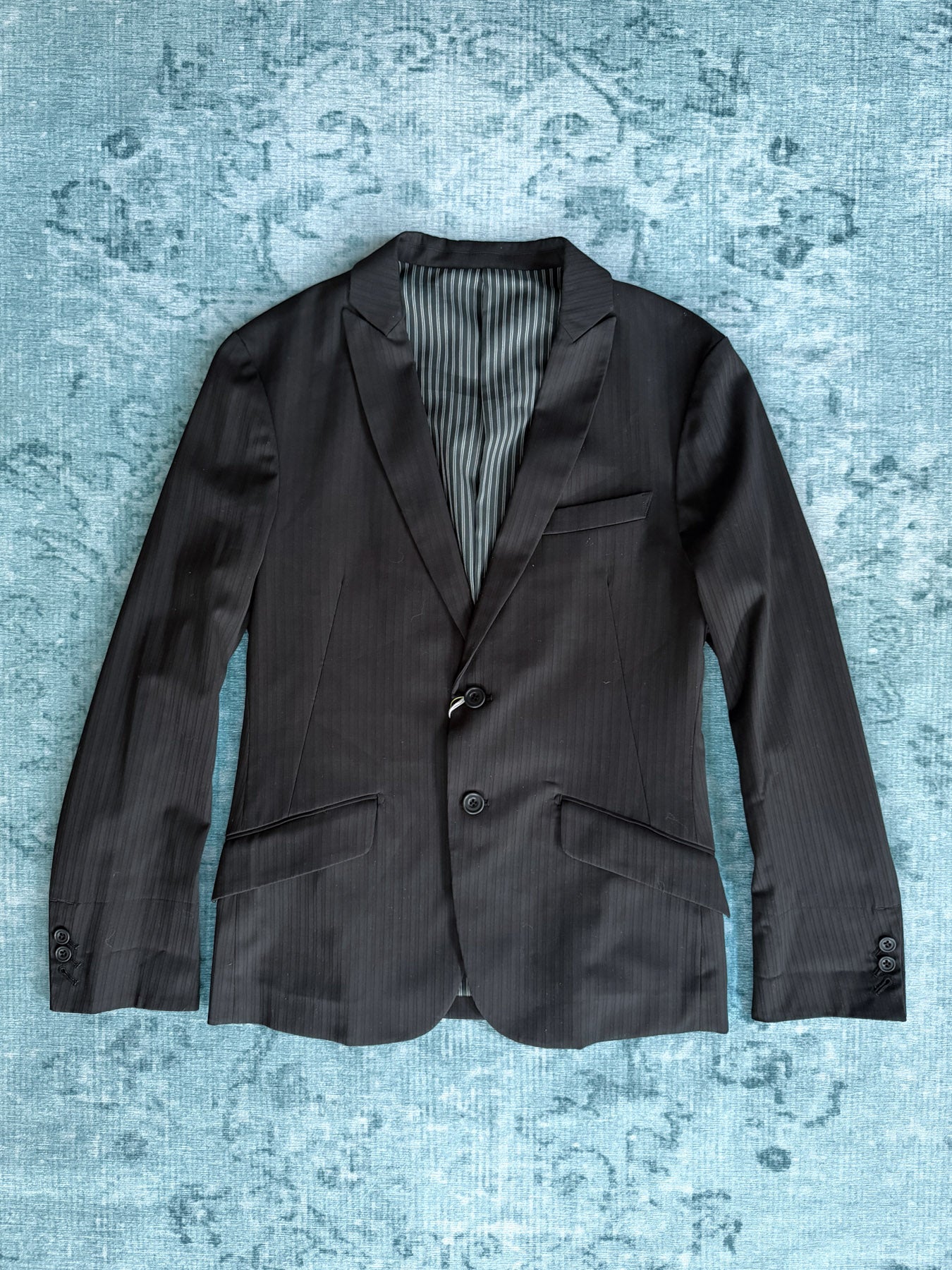 PPFM pinstripe skull rhinestone blazer
