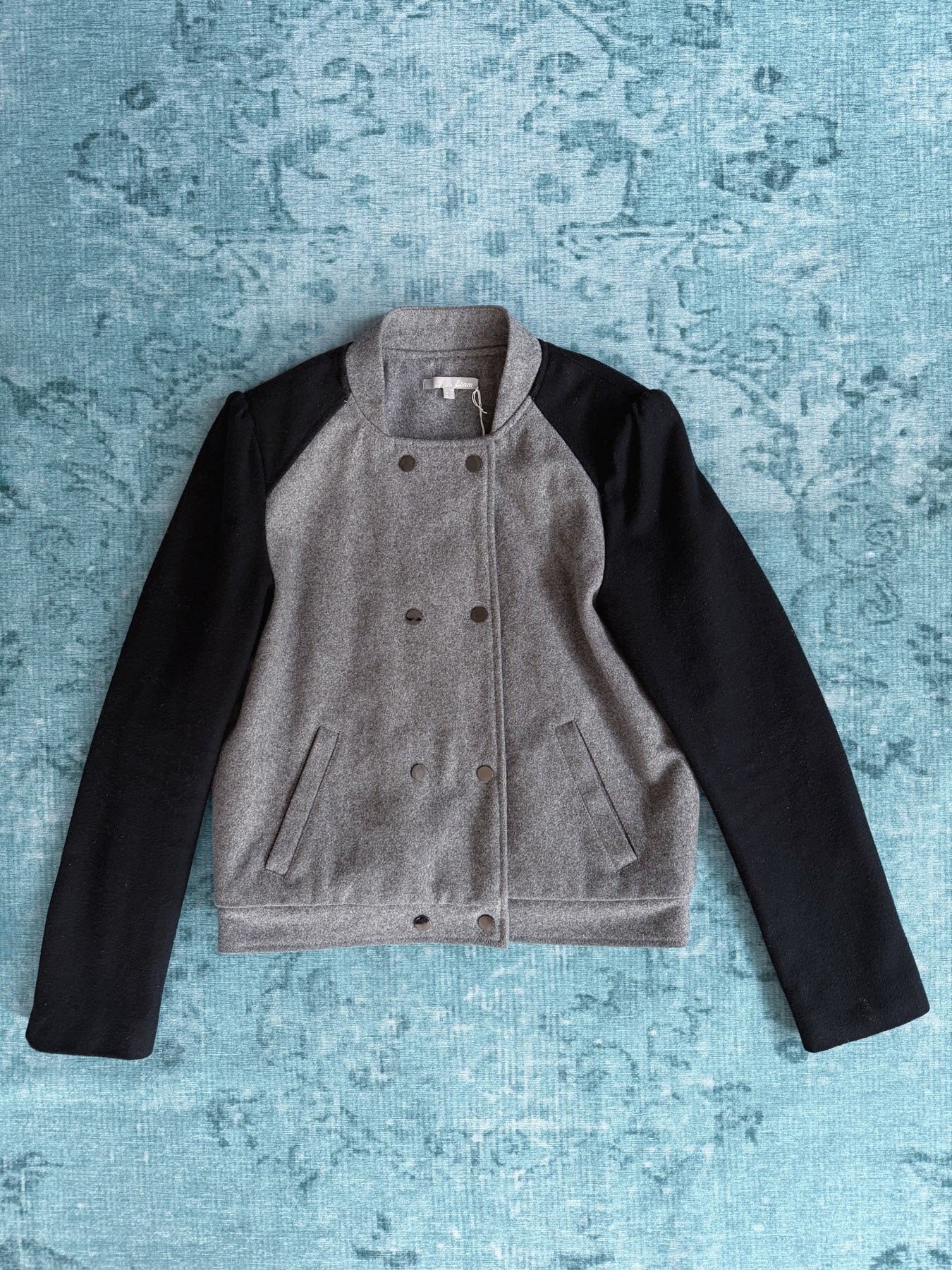 two-tone wool officer jacket