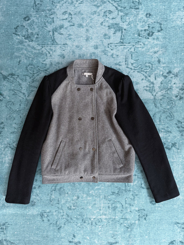 two-tone wool officer jacket