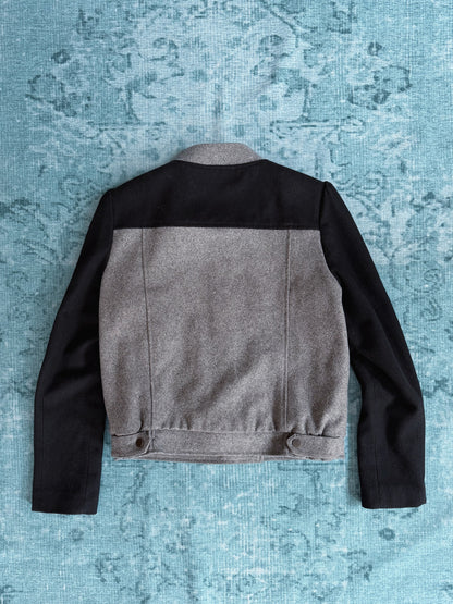 two-tone wool officer jacket