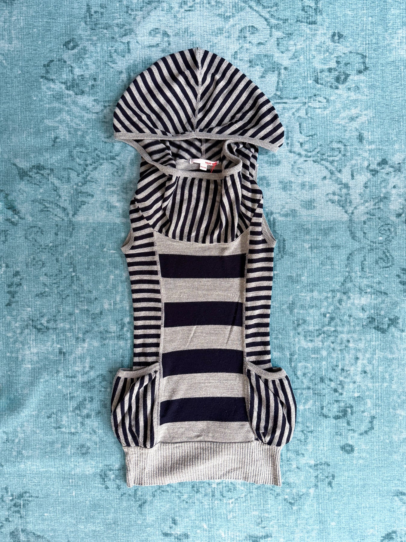 mixed stripe sleeveless dress
