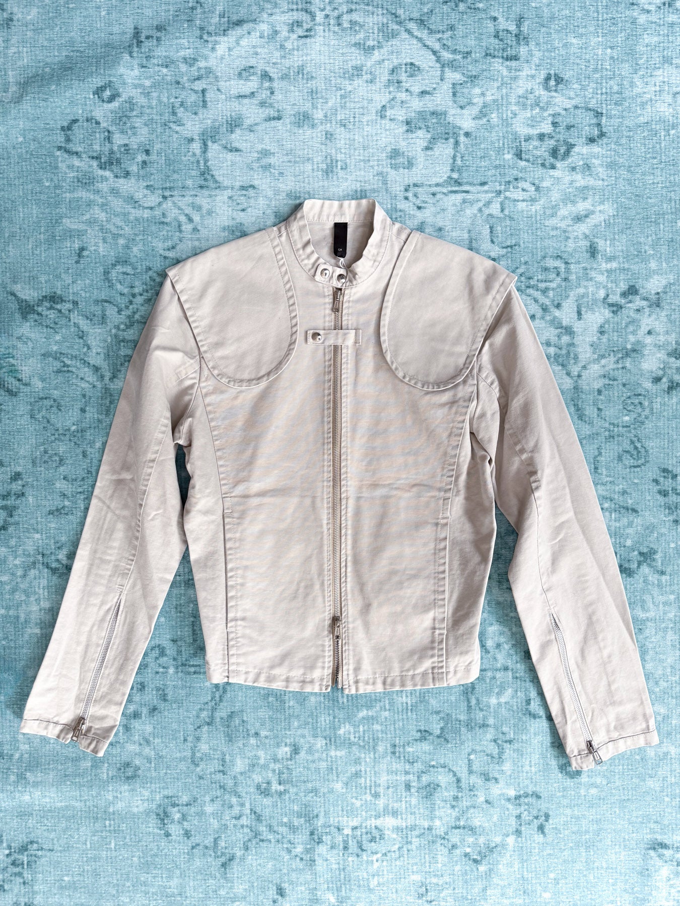 DSQUARED2 off-white structured moto zip jacket