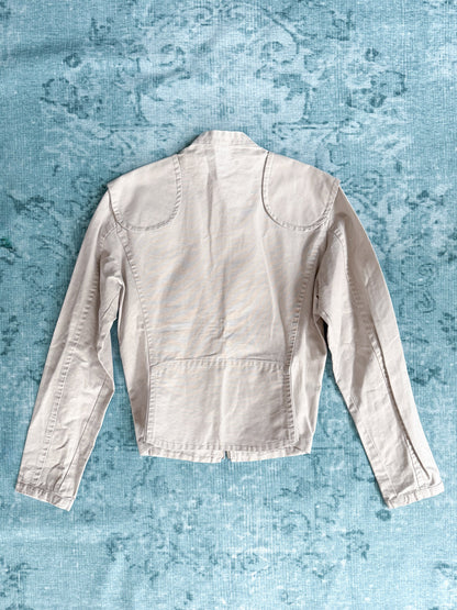 DSQUARED2 off-white structured moto zip jacket