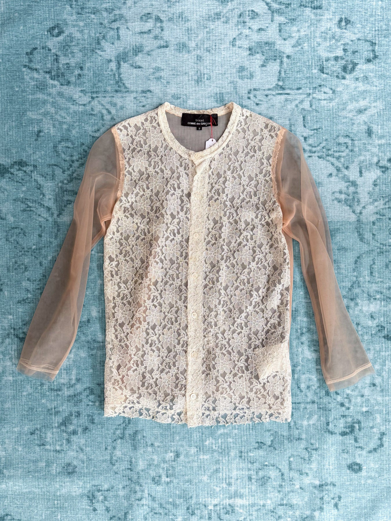 COMME DES GARÇONS tricot lace + mesh shirt