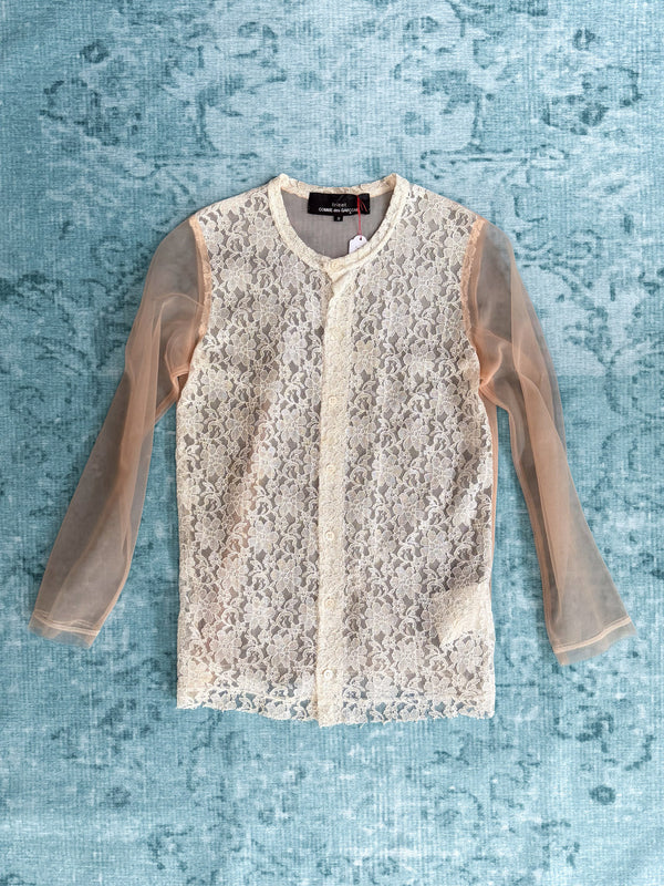 COMME DES GARÇONS tricot lace + mesh shirt