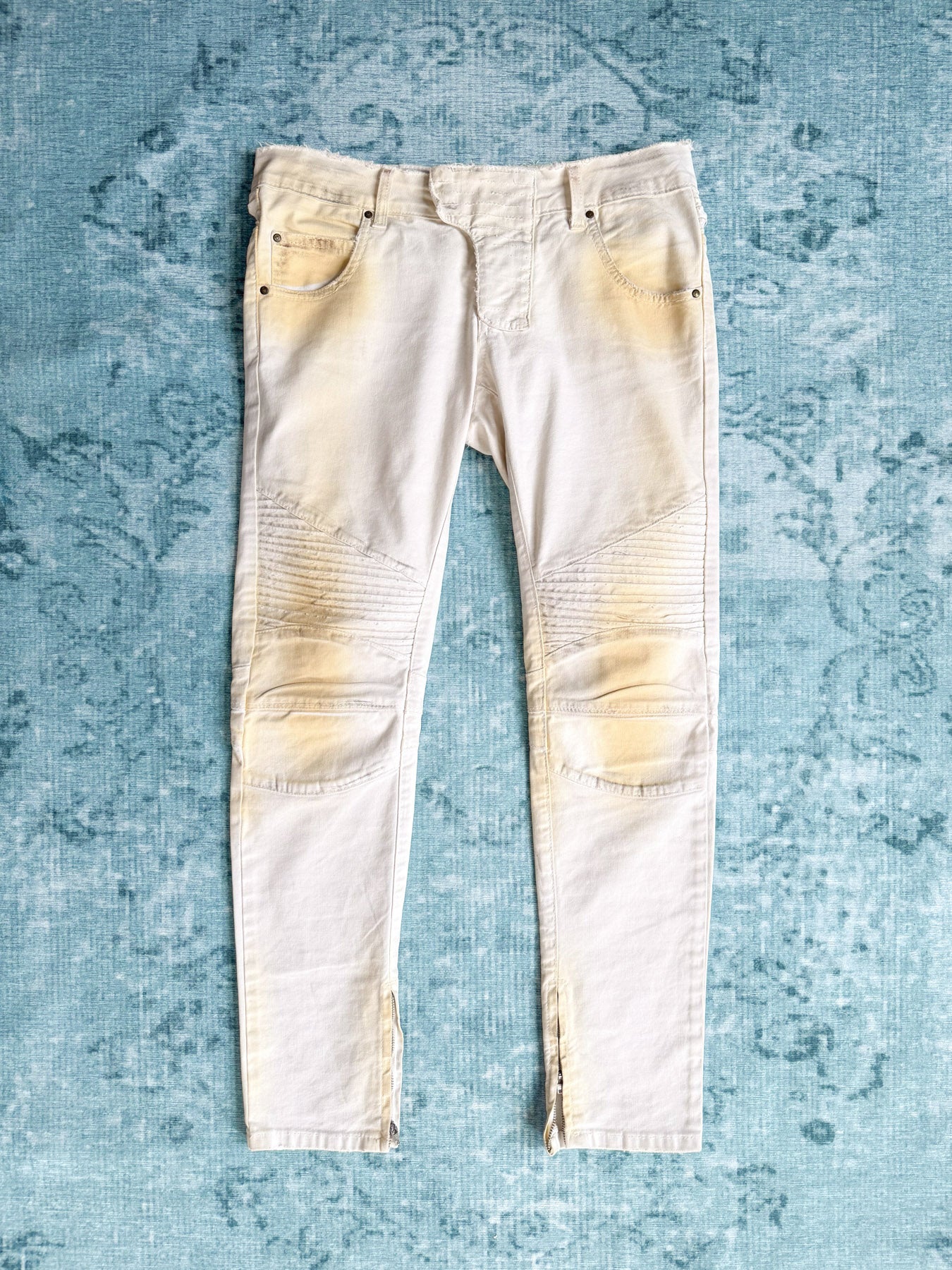 distressed biker jeans