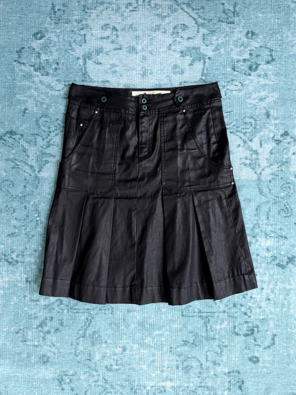 waxed pleated skirt