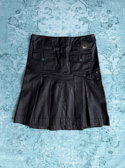 waxed pleated skirt