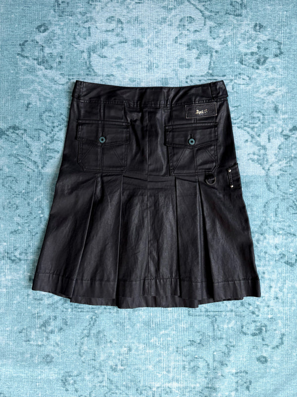 waxed pleated skirt
