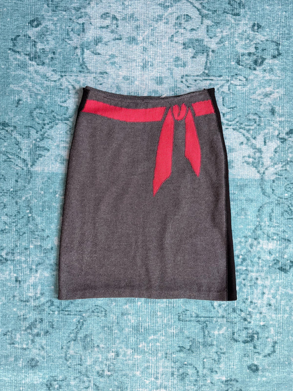 SONIA RYKIEL knit trompe-l'œil bow skirt