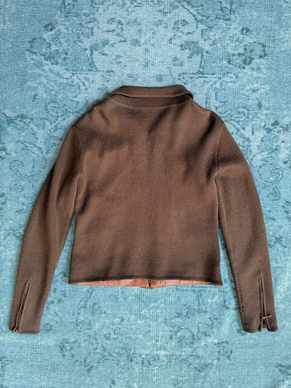 HYSTERIC GLAMOUR leather + knit biker jacket