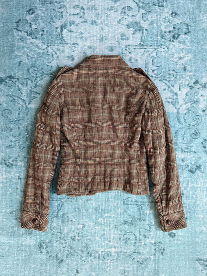 plaid military blazer
