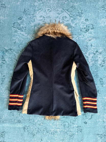 fur-trim military jacket