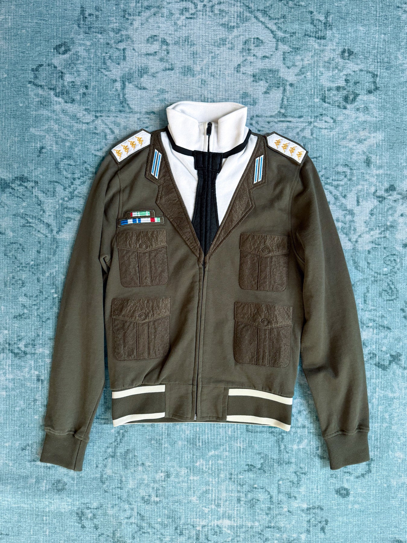 trompe-l'oeil military tracksuit