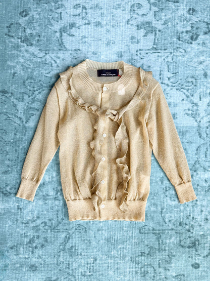 COMME DES GARÇONS tricot ruffled metallic cardigan