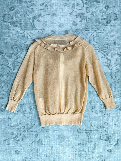 COMME DES GARÇONS tricot ruffled metallic cardigan