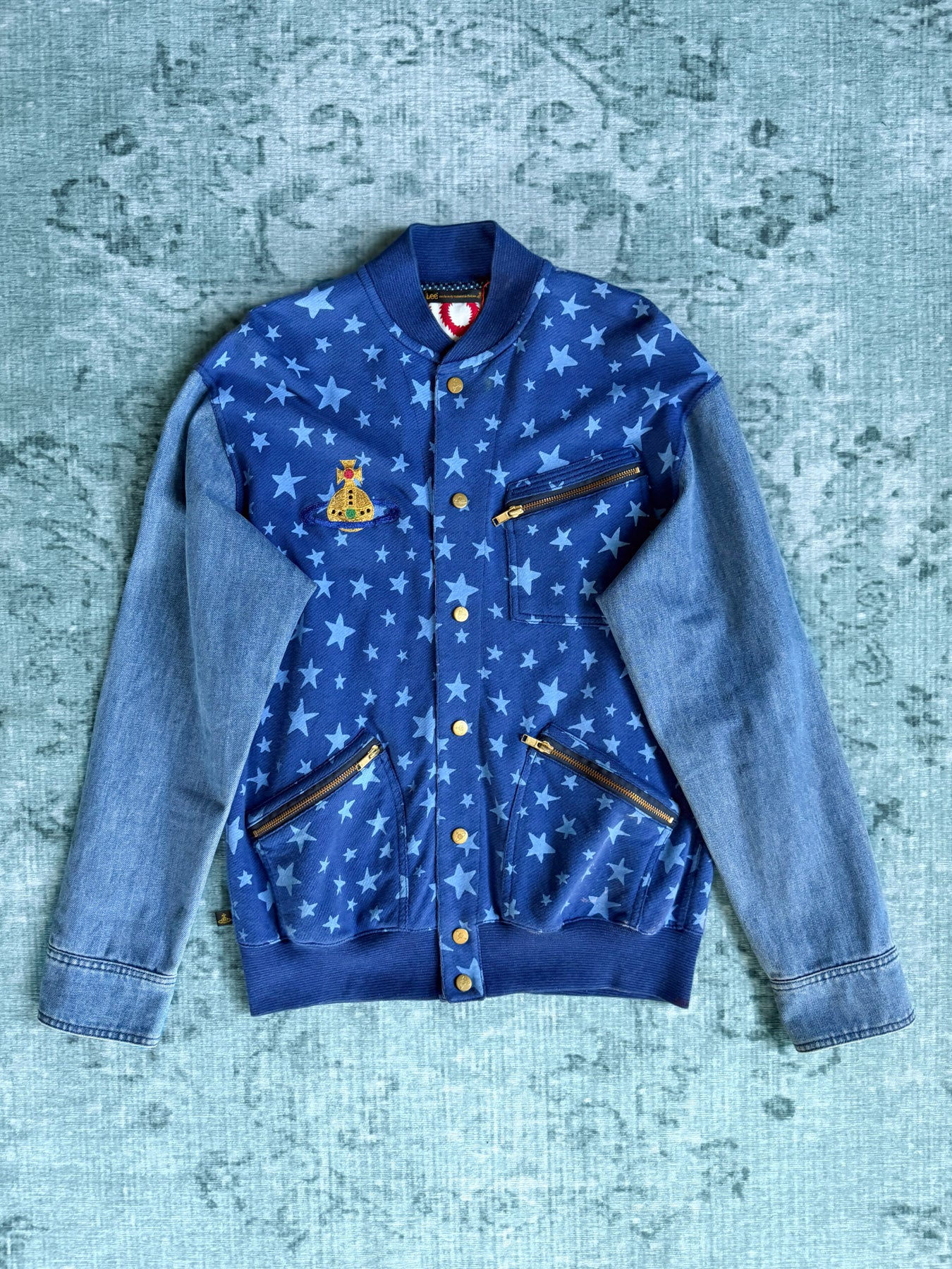 VIVIENNE WESTWOOD X LEE star print denim varsity jacket