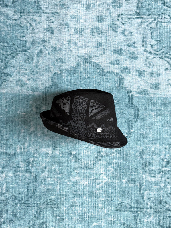 lace printed fedora