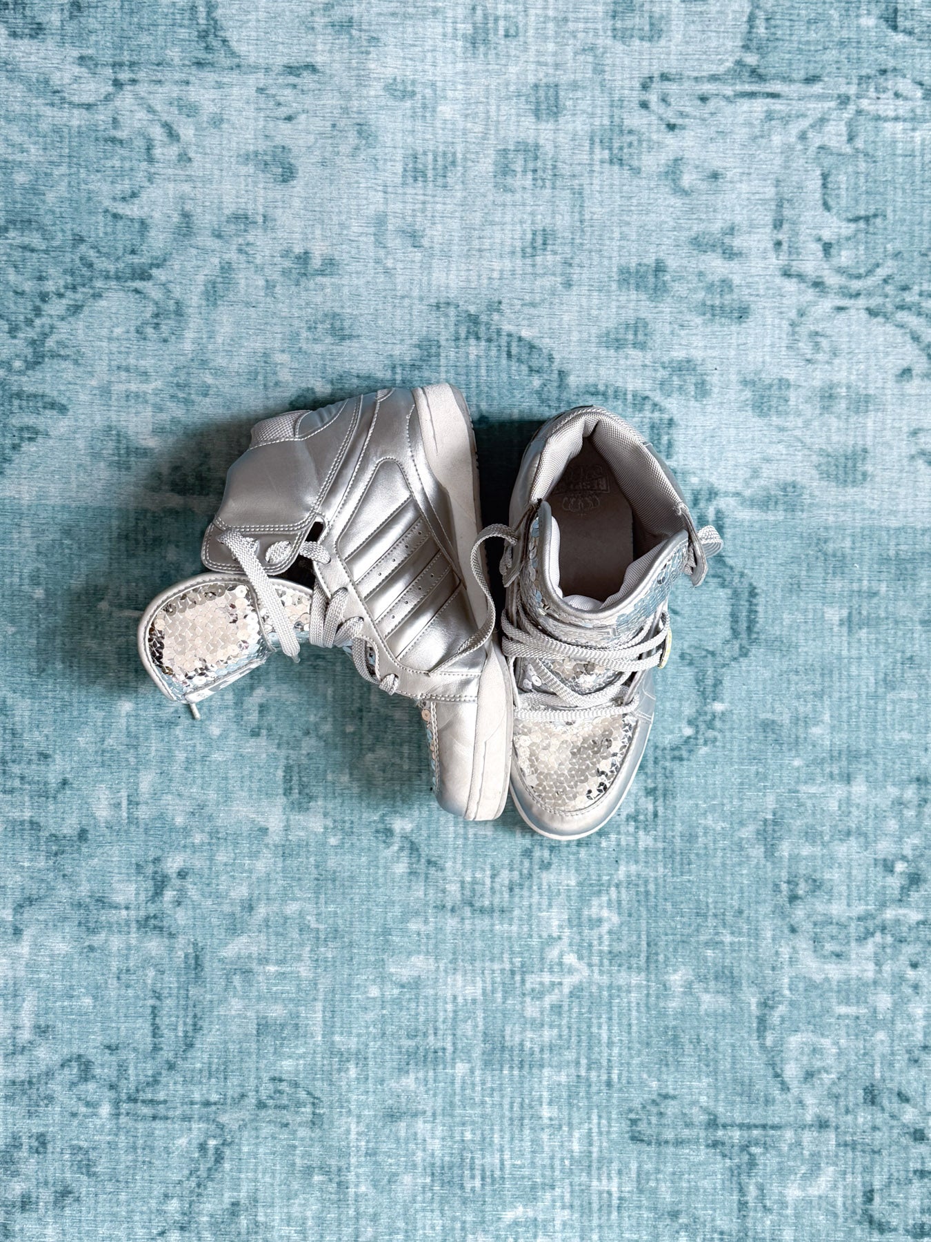 ADIDAS X MISSY ELLIOTT sequin high-top sneakers