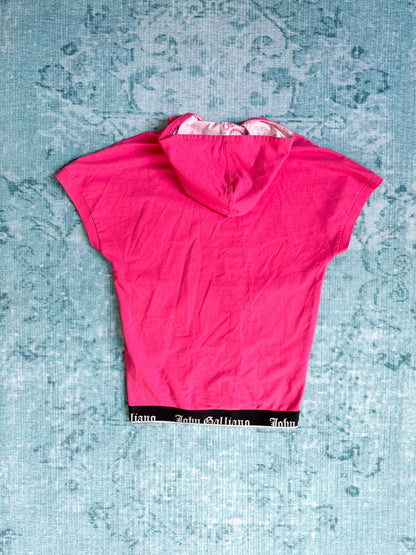 JOHN GALLIANO newspaper-print hooded zip top