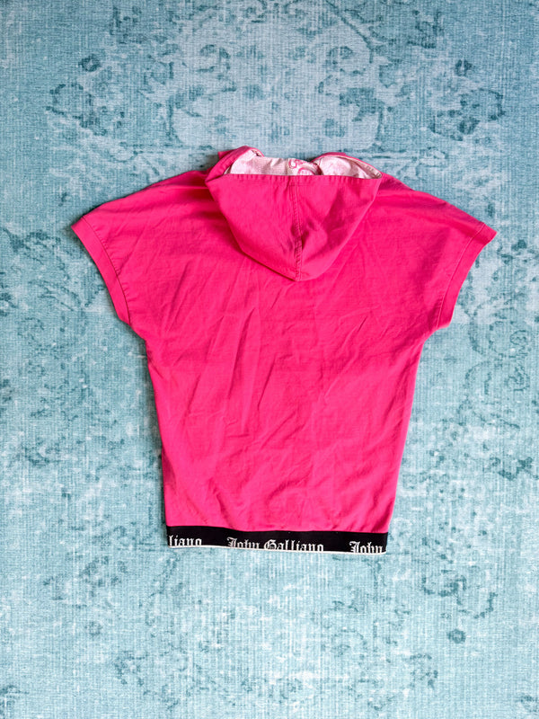 JOHN GALLIANO newspaper-print hooded zip top