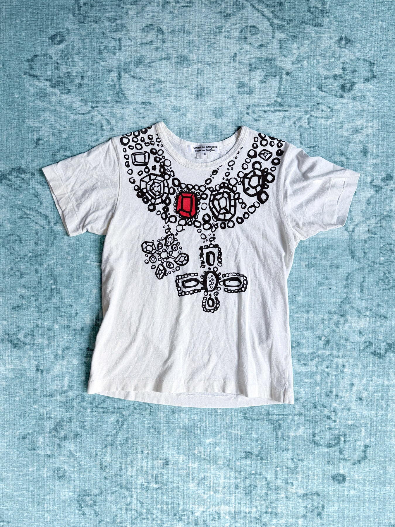 COMME DES GARÇONS illustrated jewel print shirt