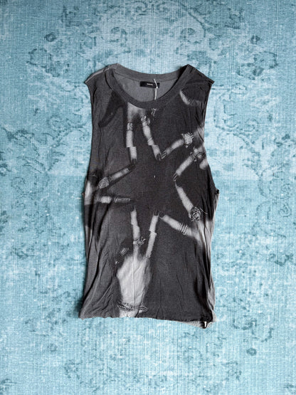 DIESEL bleached hands star print tank top