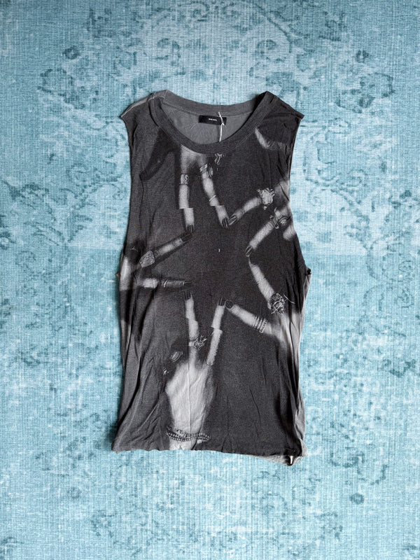 DIESEL bleached hands star print tank top