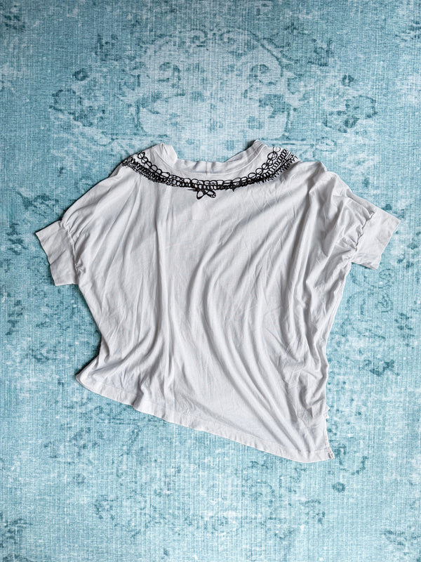 VIVIENNE WESTWOOD asymetrical necklace print shirt