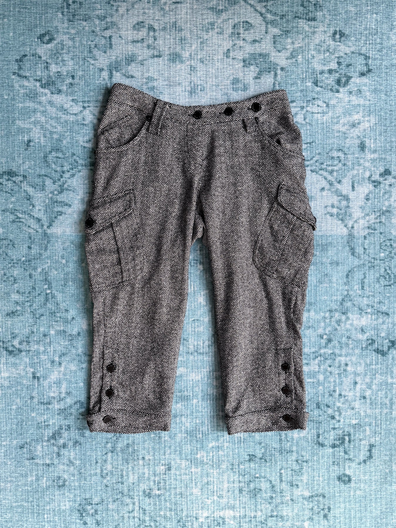 BLUMARINE herringbone print capri