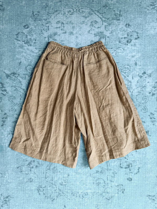 FACETASM linen wide-leg shorts with side ties
