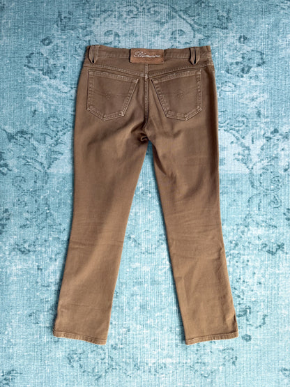 BLUMARINE embroidered hem cropped jeans
