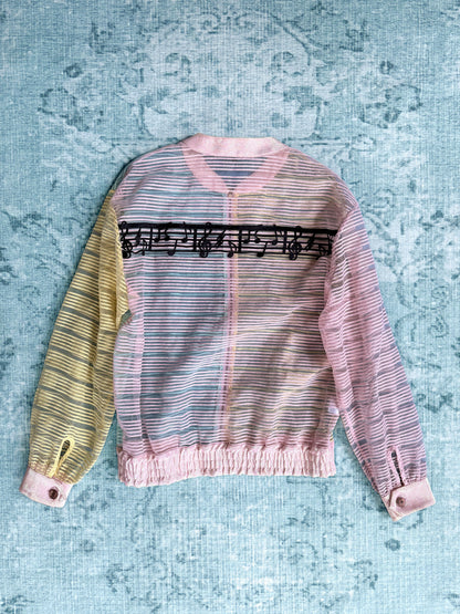 sheer pastel music-note bomber