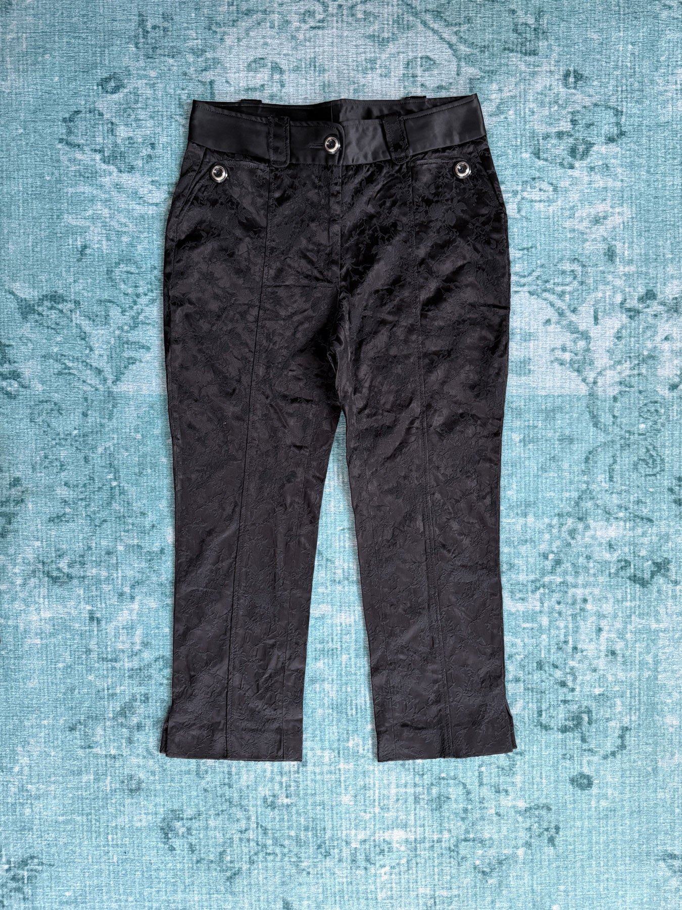 DOLCE & GABBANA jacquard embroidery cropped trousers