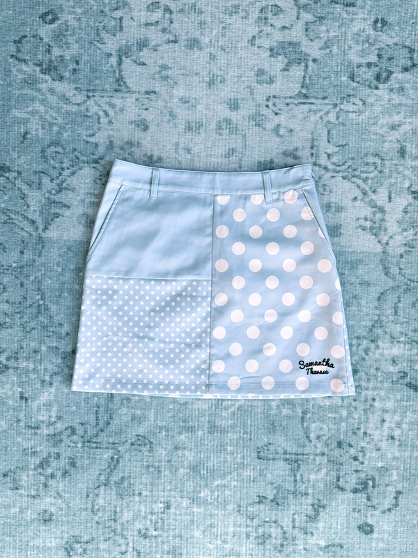 mixed polka dot panel skirt