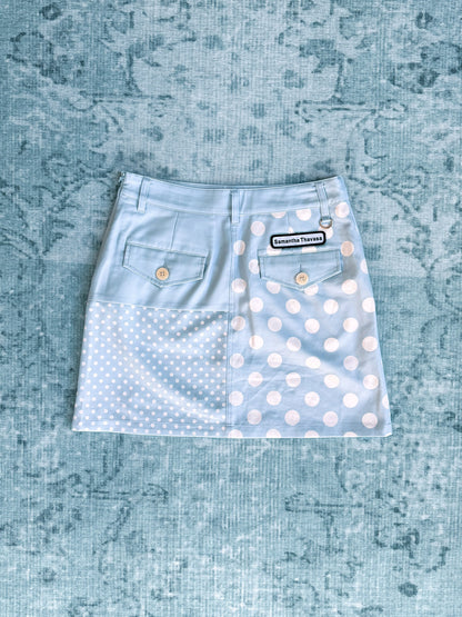 mixed polka dot panel skirt