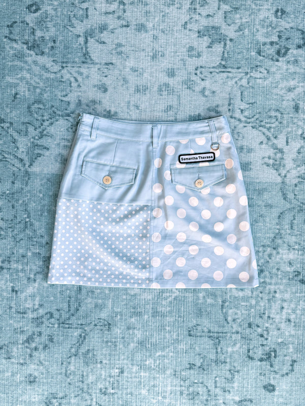 mixed polka dot panel skirt