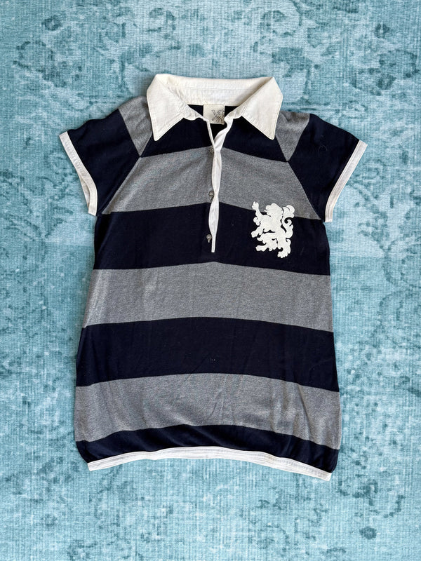 lion-crest striped polo