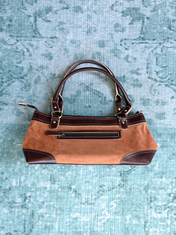 leather calf hair mini bag