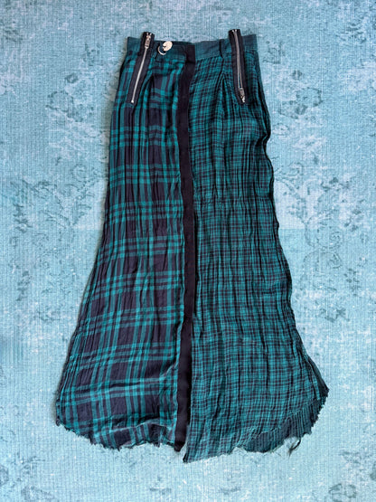 DIESEL crinkled tartan maxi skirt