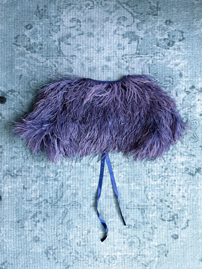 ostrich feather ribbon-tie bolero