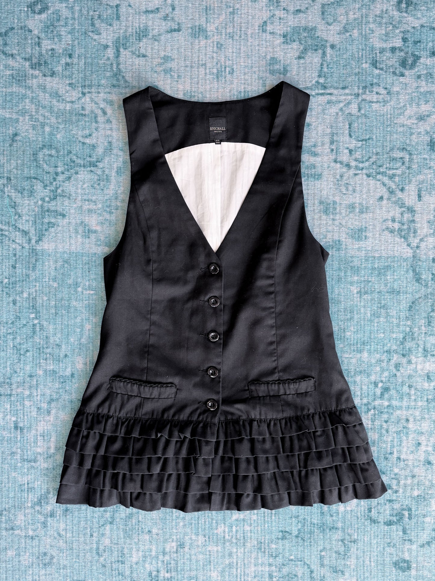 ruffle tuxedo dress