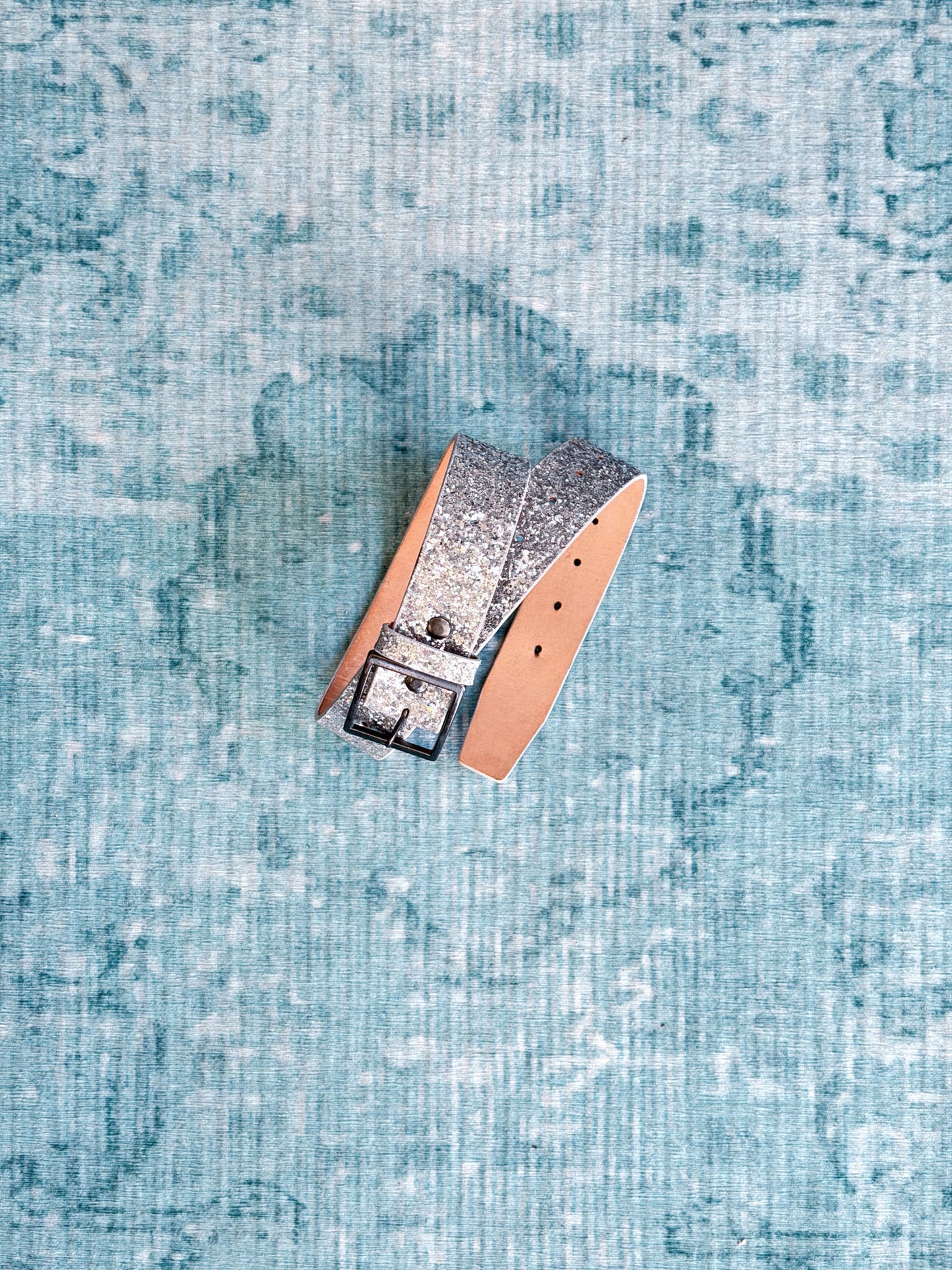ZUCCA silver glitter belt